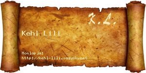 Kehl Lili névjegykártya